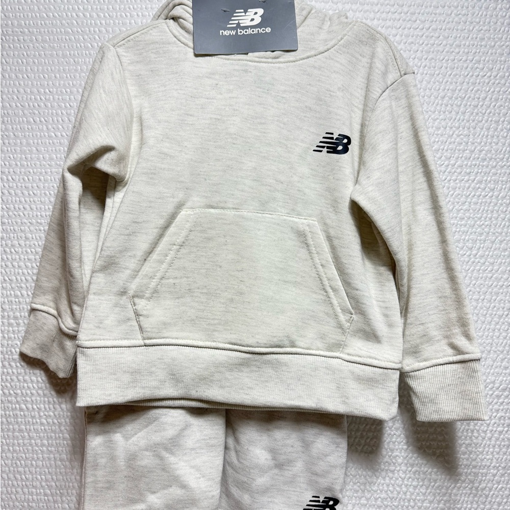 New Balance Cream Hoodie and Pants Set